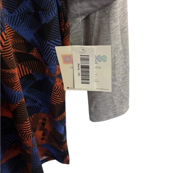 LuLaRoe Randy Gray and Multicolor Geometric Long Sleeve Top - Picture 3 of 3